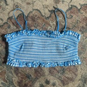 Colsie Blue and White Striped Top